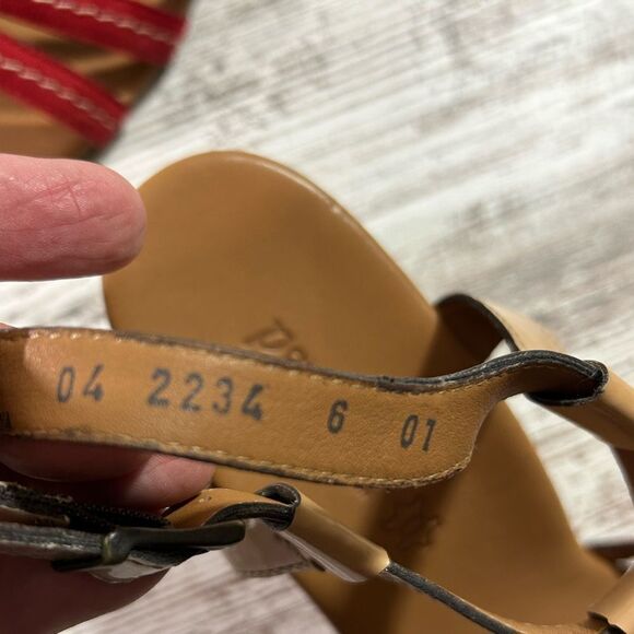 Women’s Paul Green Phoenix wedge heel sandals red strap leather size 6 - Picture 9 of 9